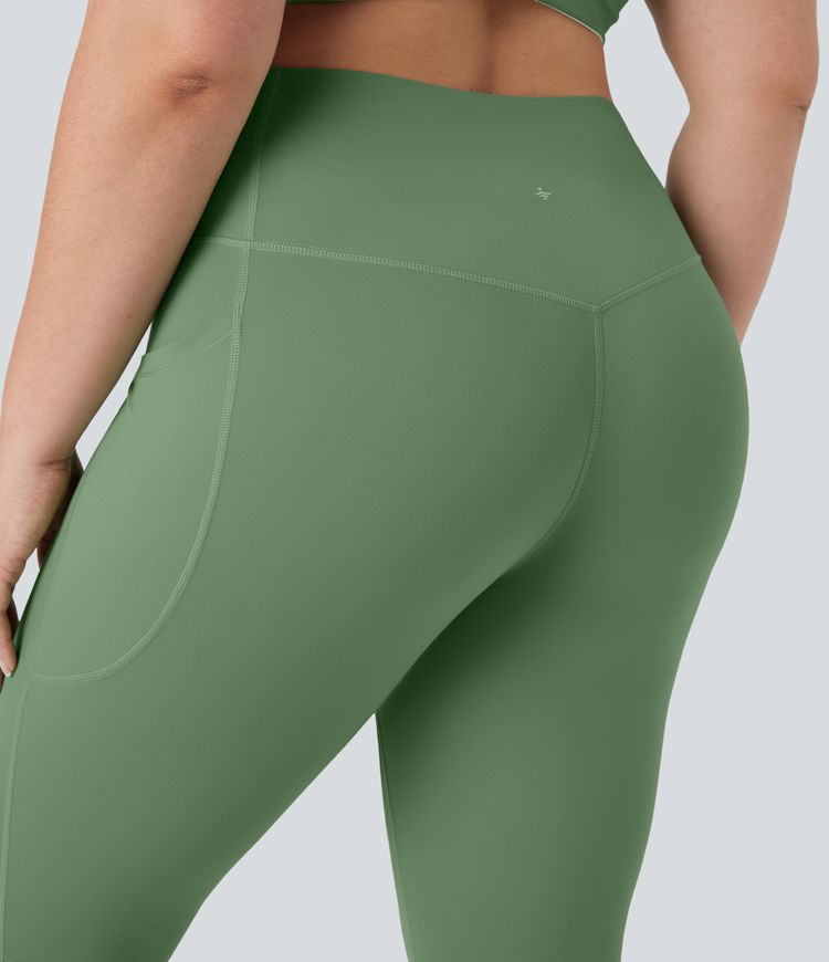 Halara UltraSculpt™ High Waisted Tummy Control Pedal Pusher Yoga Plus Size Leggings with Pockets