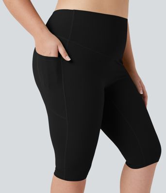 Halara UltraSculpt™ SoCinched legging capri taille haute à effet ventre plat pour yoga, grande taille, avec poches