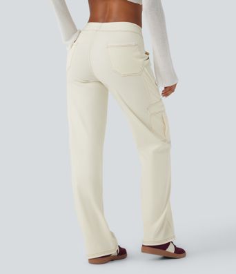 Halara Flex™ Mid Rise Pockets Straight Leg Women Casual Cargo Denim Jeans