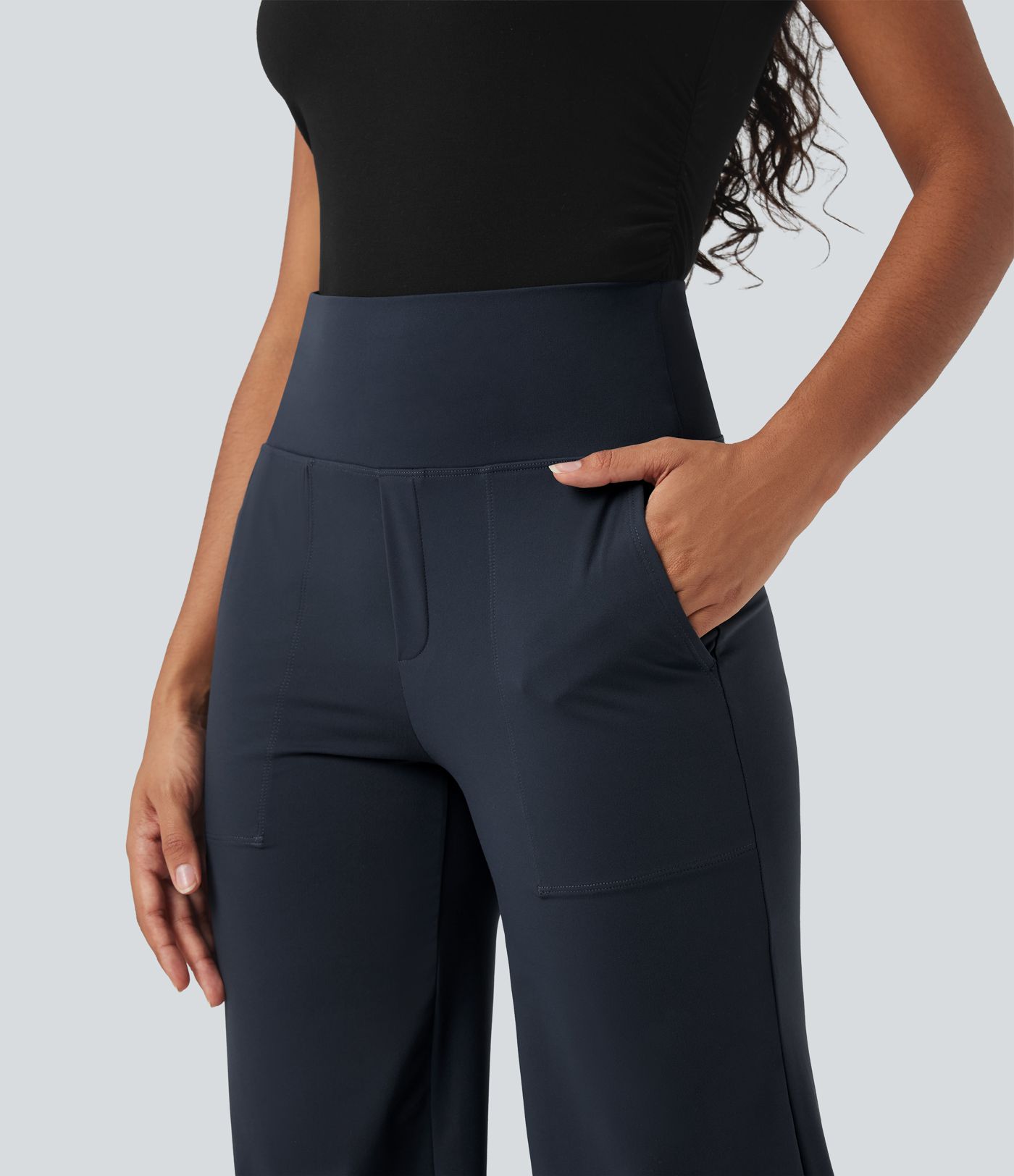 Halara UltraSculpt™ High Waisted Tummy Control Straight Leg Work Pants with Pockets