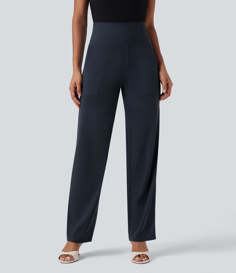 Halara UltraSculpt™ High Waisted Tummy Control Straight Leg Work Pants with Pockets