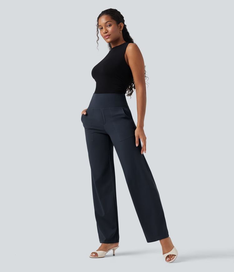 Halara UltraSculpt™ High Waisted Tummy Control Straight Leg Work Pants with Pockets