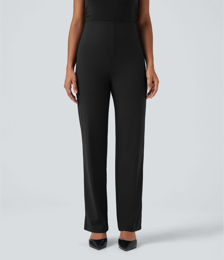 Pantalon de travail droit gainant taille haute avec poches Halara UltraSculpt™