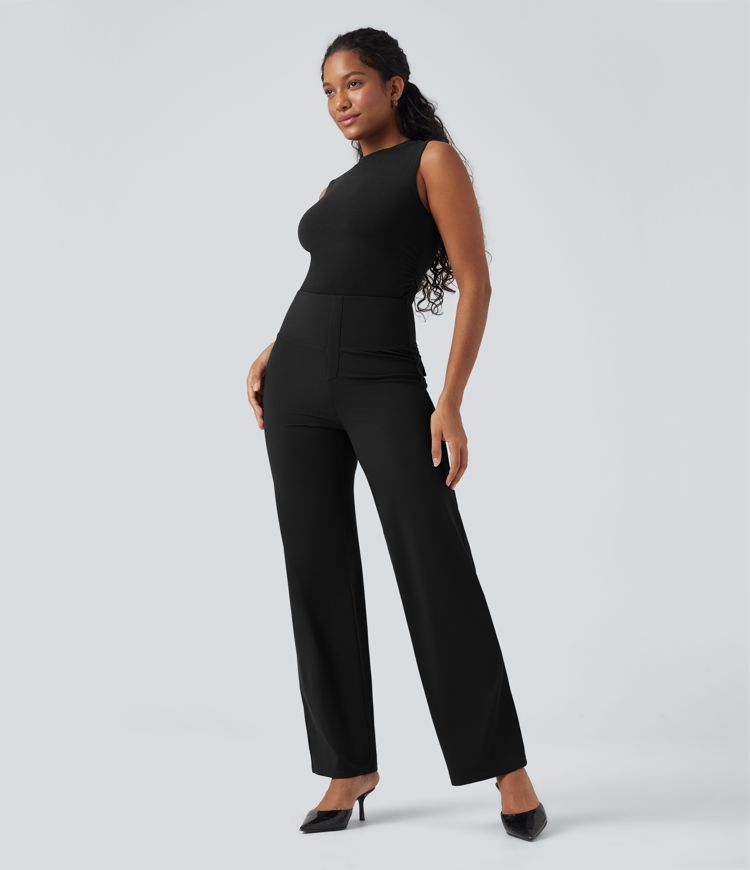 Pantalon de travail droit gainant taille haute avec poches Halara UltraSculpt™