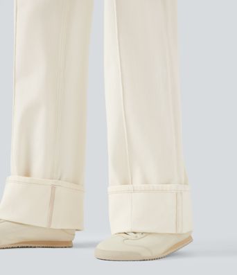 Halara Flex™ jeans casual a vita media e gamba larga, idrorepellenti e resistenti all'olio, con tasche