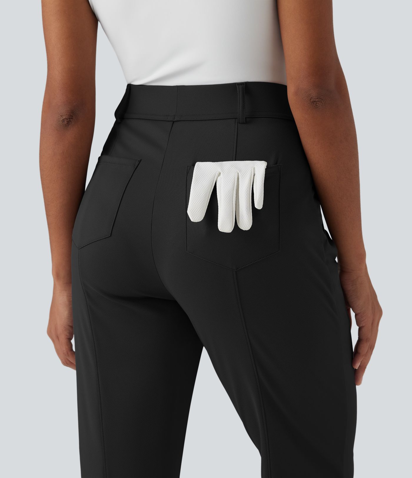 Pantalon de golf à séchage rapide, taille haute, avec poches et poche tee, UPF40+