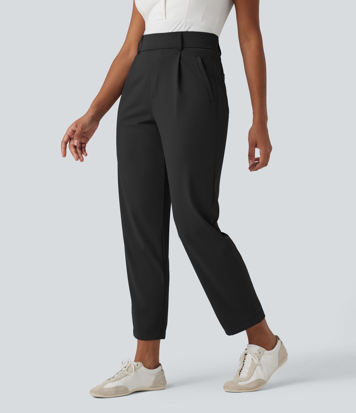 Pantalon de golf à séchage rapide, taille haute, avec poches et poche tee, UPF40+