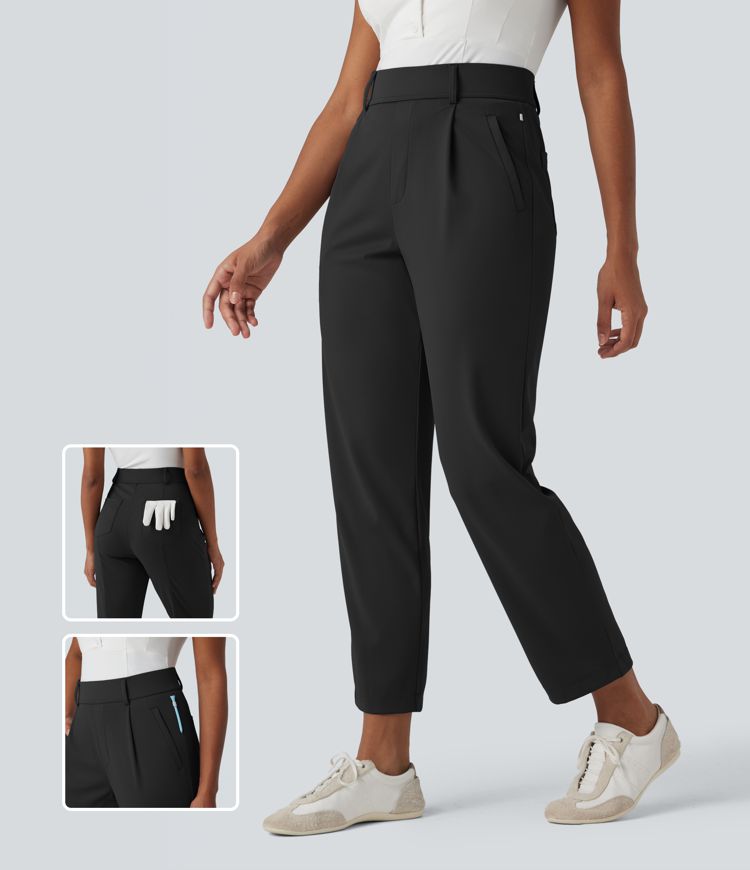 High Waisted Quick Dry Golf Pants with Pockets-Golf Tee-UPF40+