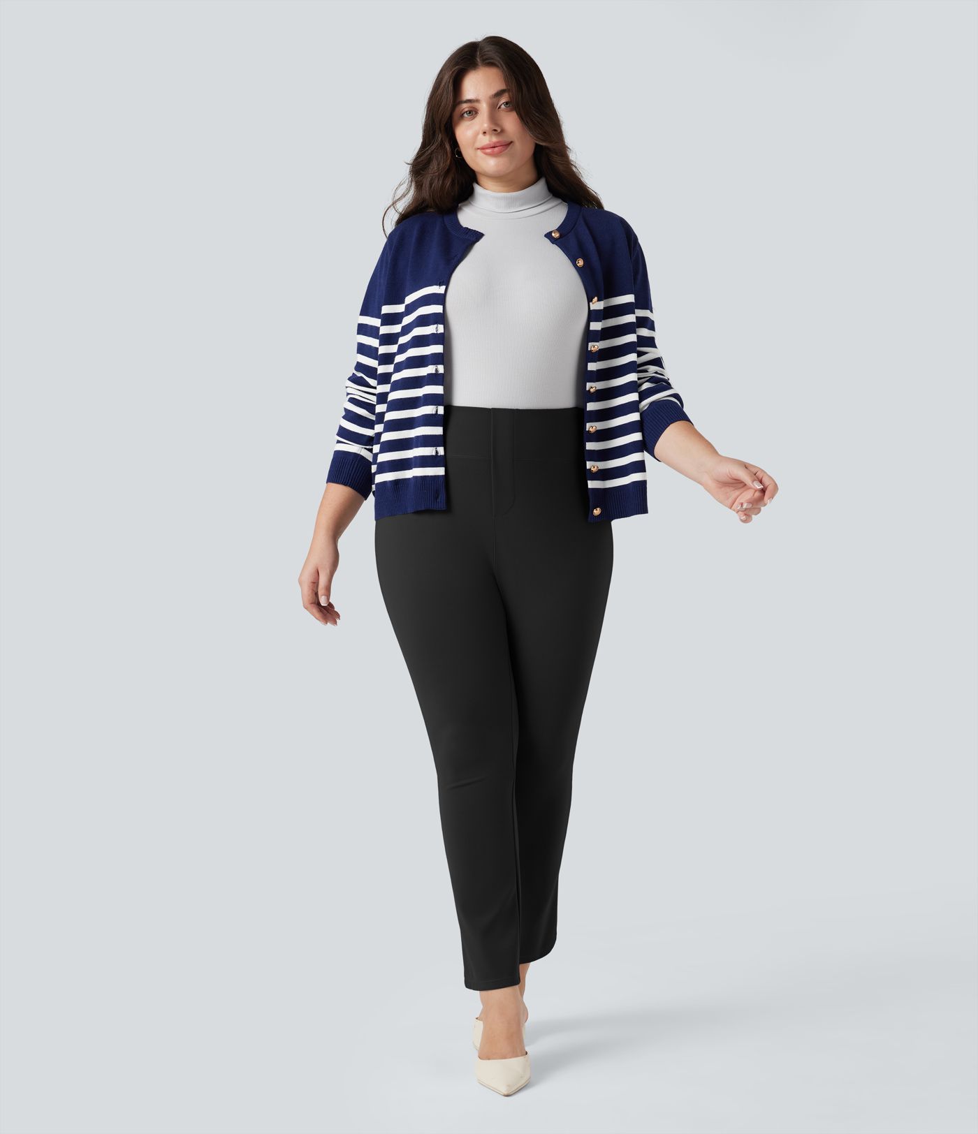 Pantalon tailleur fuselé taille haute grande taille Halara Flex™ SculptKnit avec poches