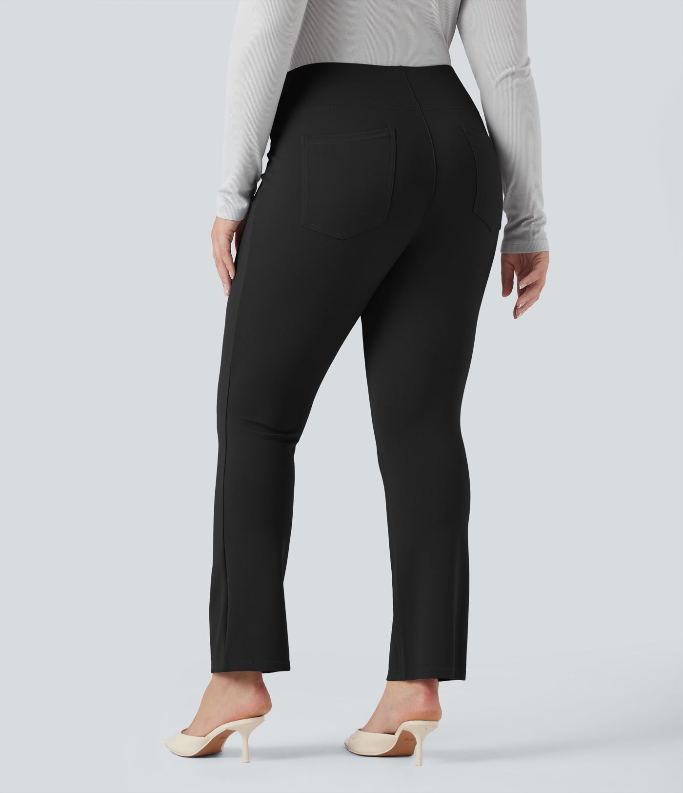 Pantalon tailleur fuselé taille haute grande taille Halara Flex™ SculptKnit avec poches