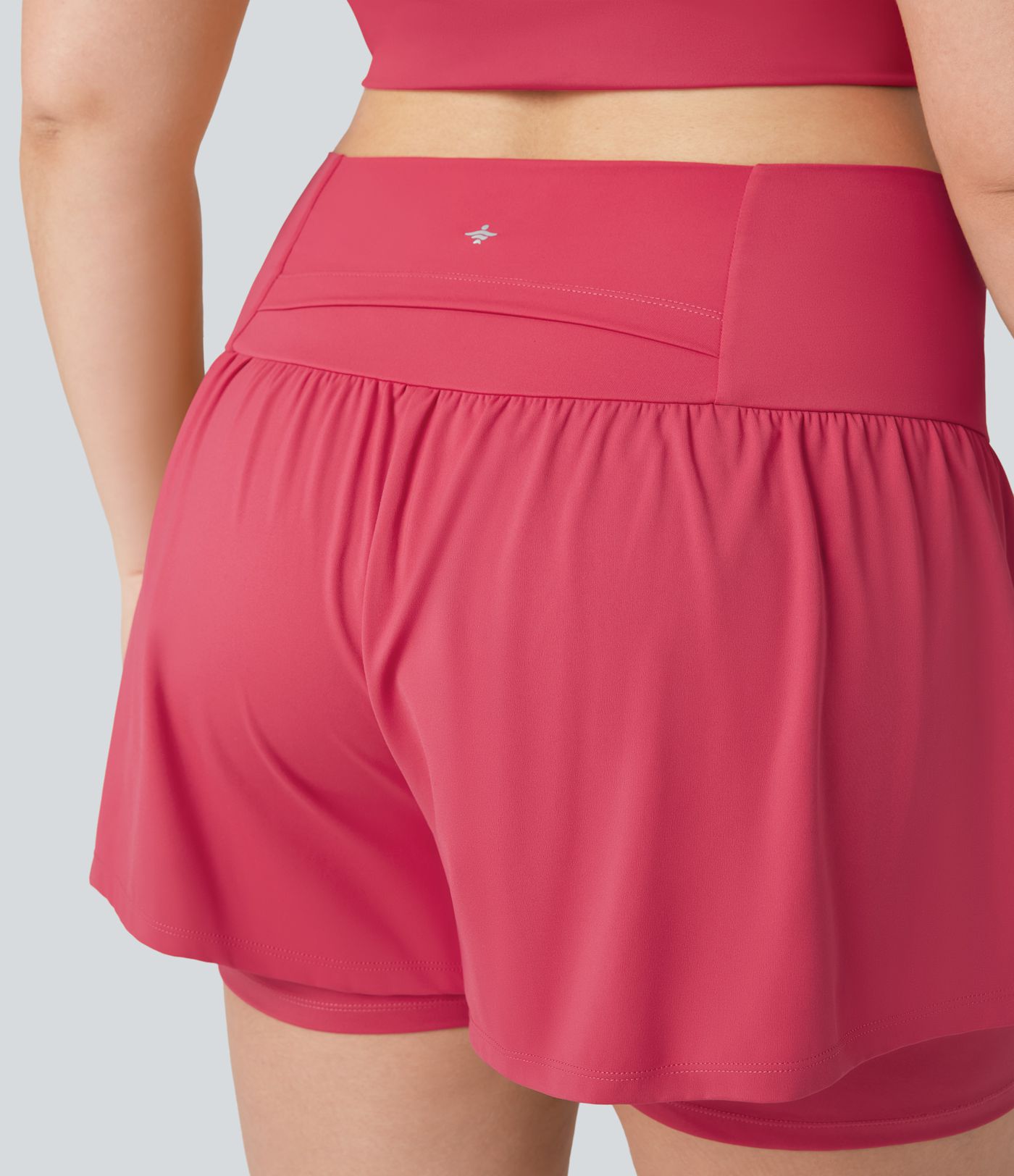 SoftlyZero™ Airy Super High Waisted 2-in-1 Cool Touch Yoga Plus Size Shorts 5'' with Pockets