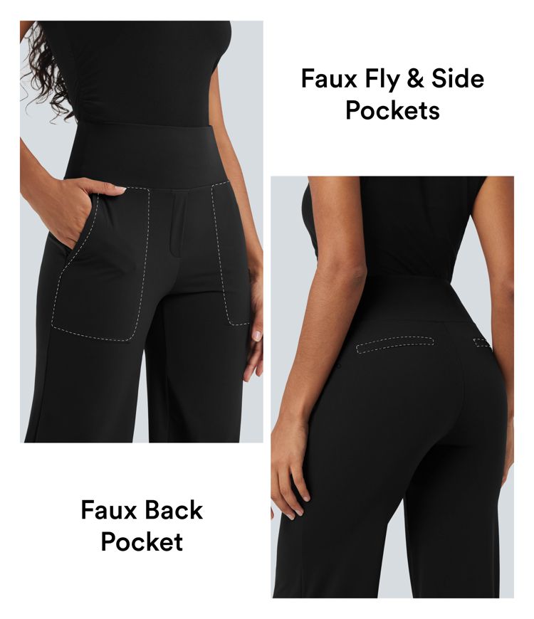 Halara UltraSculpt™ SoCinched High Waisted Tummy Control Straight Leg Work Pants with Pockets