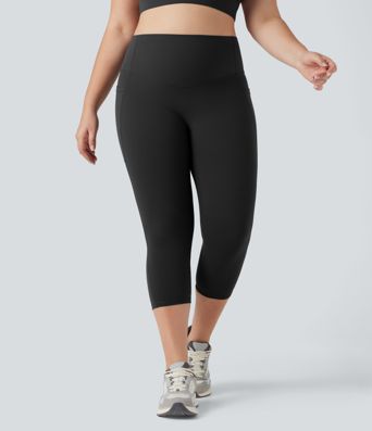 Plus Size Halara UltraSculpt™ High Waisted Butt Lifting Tummy Control Capri Training Leggings with Pockets