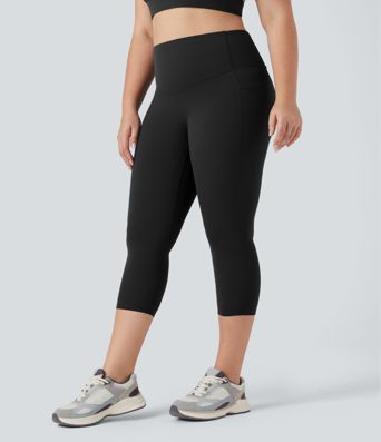 Plus Size Halara UltraSculpt™ High Waisted Butt Lifting Tummy Control Capri Training Leggings with Pockets