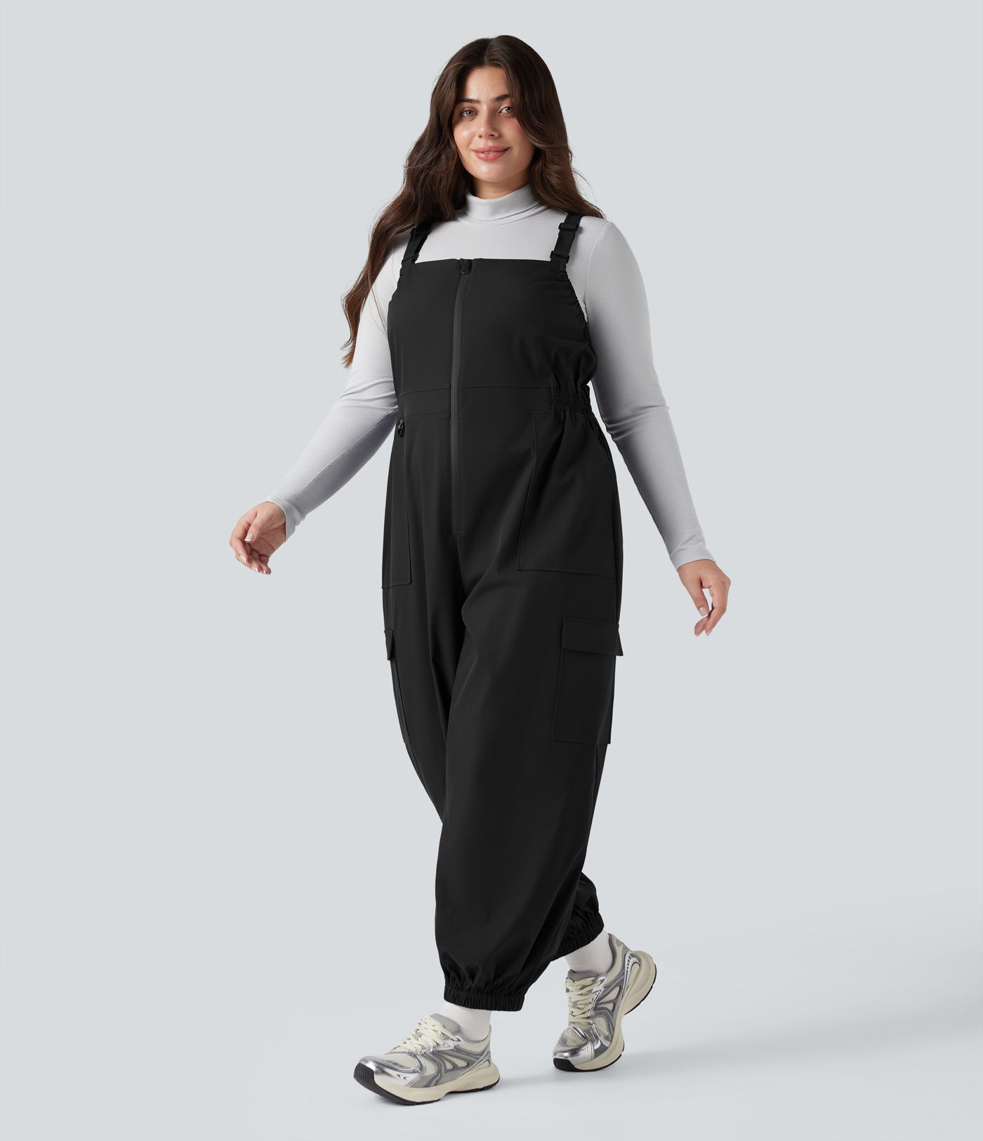 Water Repellent Wear-Resistant Zipper Pockets Hiking Plus Size Overalls