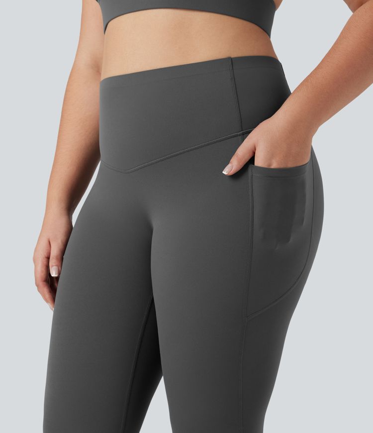 Plus Size Halara UltraSculpt™ High Waisted Butt Lifting Tummy Control Capri Training Leggings with Pockets
