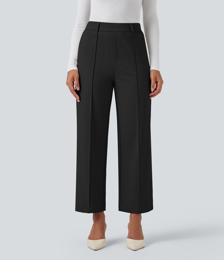 Halara Flex™ High Waisted Straight Leg Herringbone Work Pants with Pockets