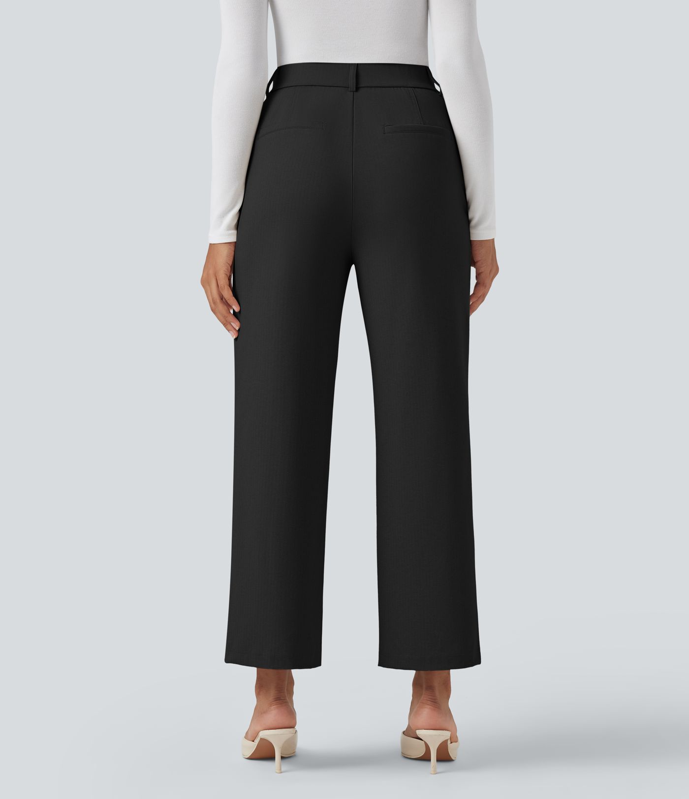 Pantalon tailleur Halara Flex™ taille haute coupe droite chevrons avec poches