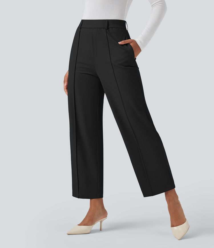 Halara Flex™ High Waisted Straight Leg Herringbone Work Pants with Pockets