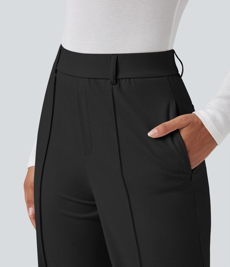 Halara Flex™ High Waisted Straight Leg Herringbone Work Pants with Pockets