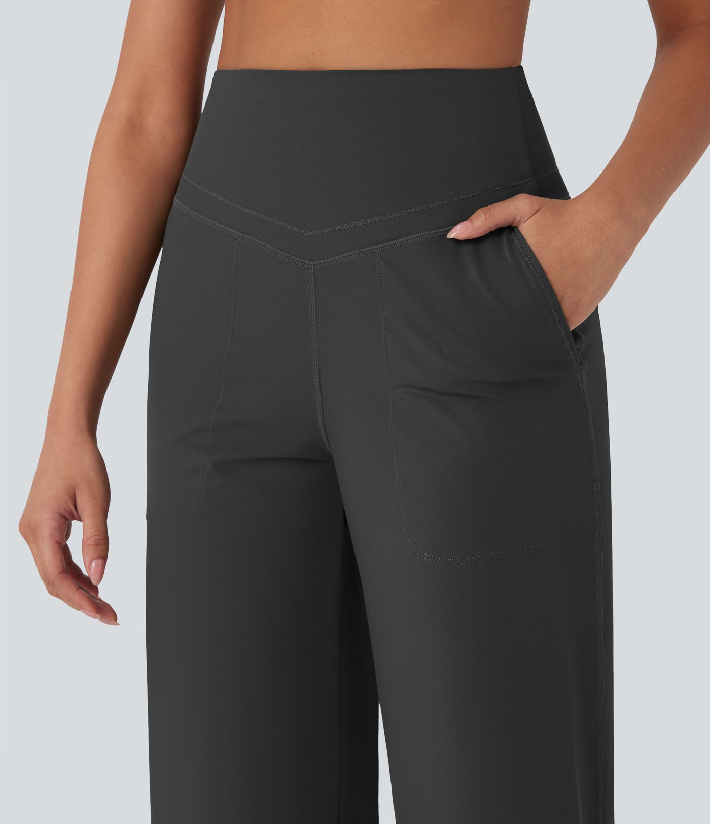 Pantalon de yoga droit gainant taille haute avec poches Halara UltraSculpt™