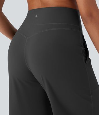 Pantalon de yoga droit gainant taille haute avec poches Halara UltraSculpt™