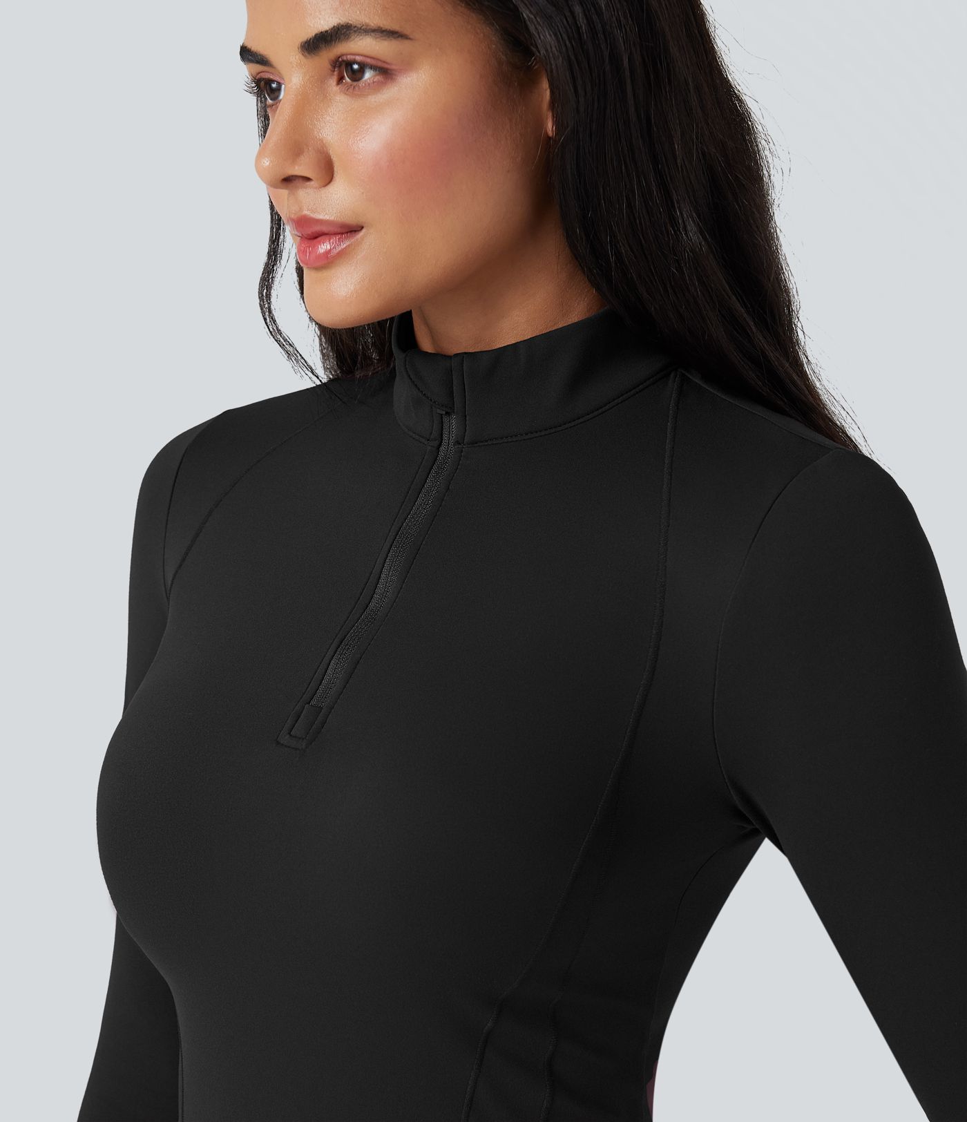 SoftlyZero™ Plush Half Zip Long Sleeve Thumb Hole 2-Piece Mini Tennis Active Dress with Pockets