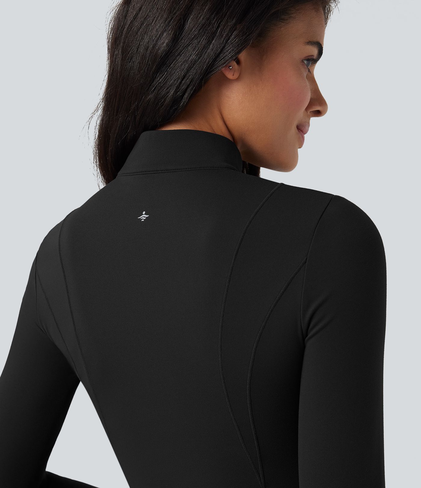 SoftlyZero™ Plush Half Zip Long Sleeve Thumb Hole 2-Piece Mini Tennis Active Dress with Pockets