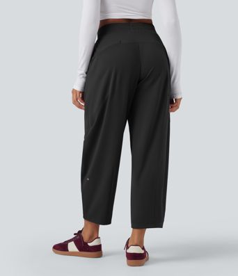DayStretch Mid Rise Casual Barrel Leg 7/8 Pants with Pockets