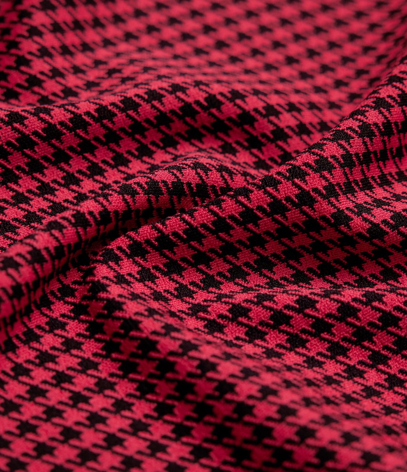 Chamarra casual extragrande con dobladillo curvo y estampado de pata de gallo y bolsillos