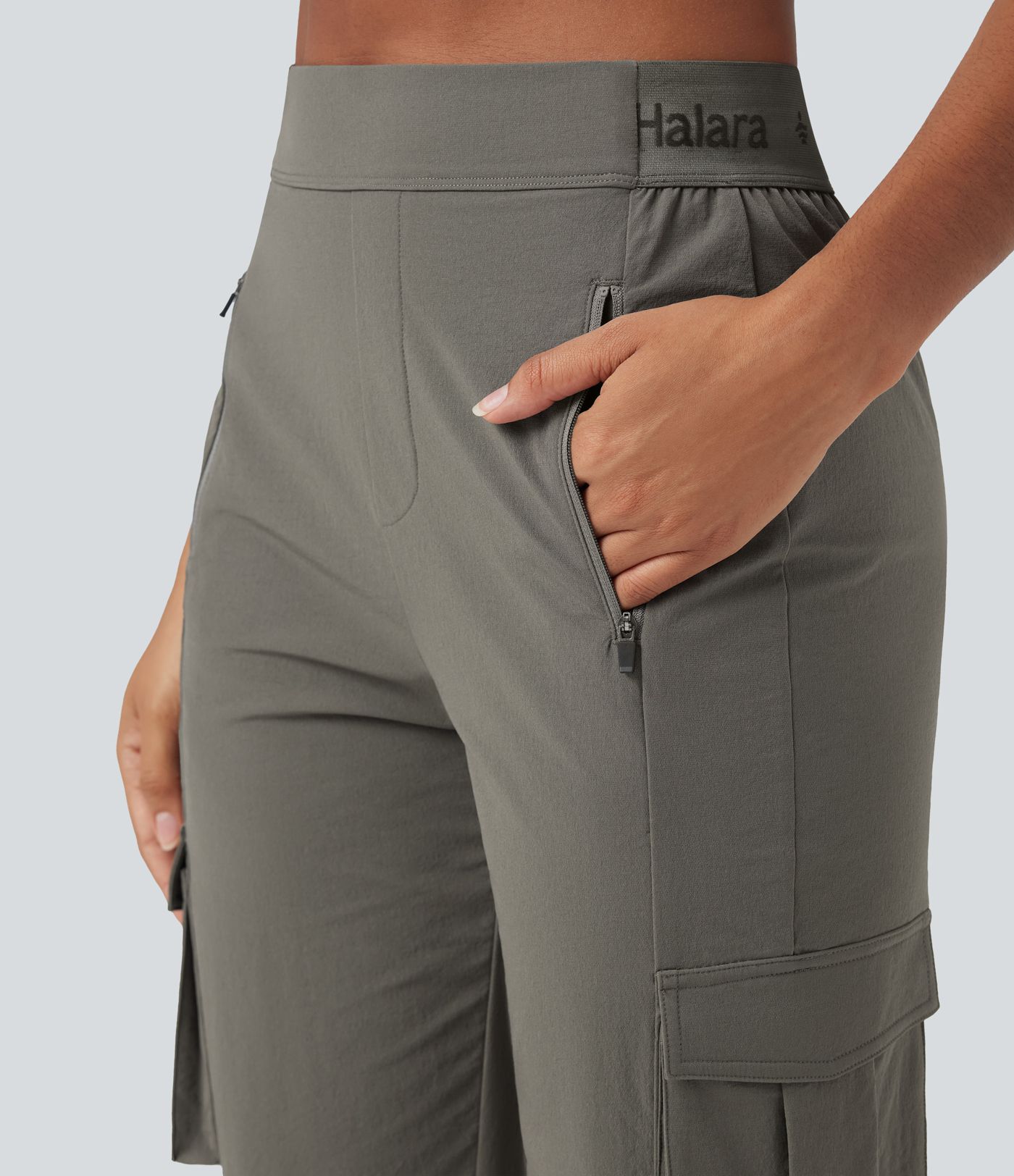 High Waisted Tapered Hiking Pants with Pockets