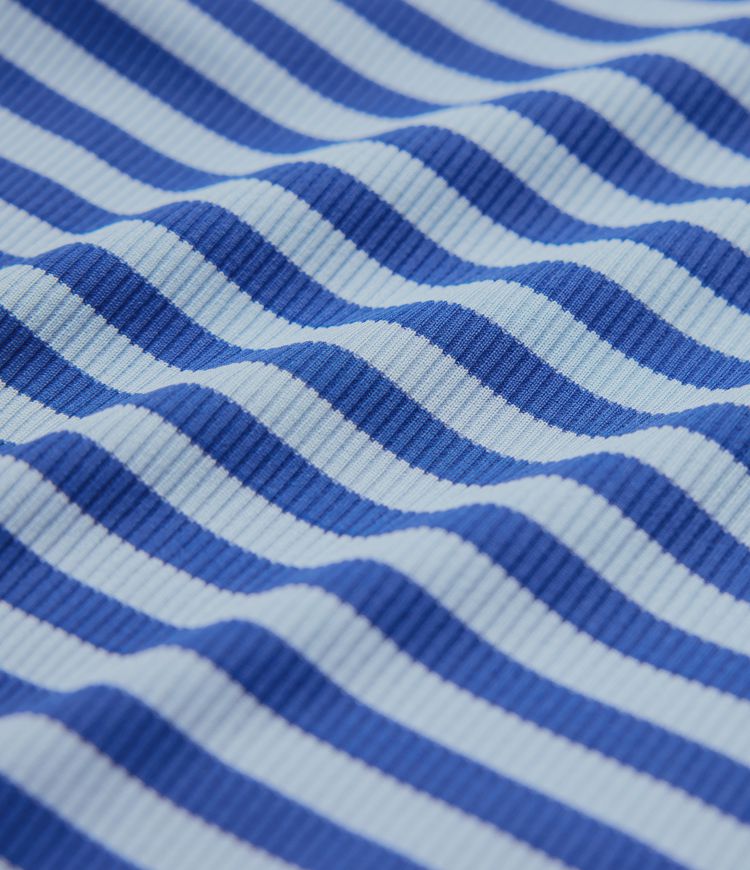 Boat Neck Long Sleeve Thumb Hole Stripe Casual Top