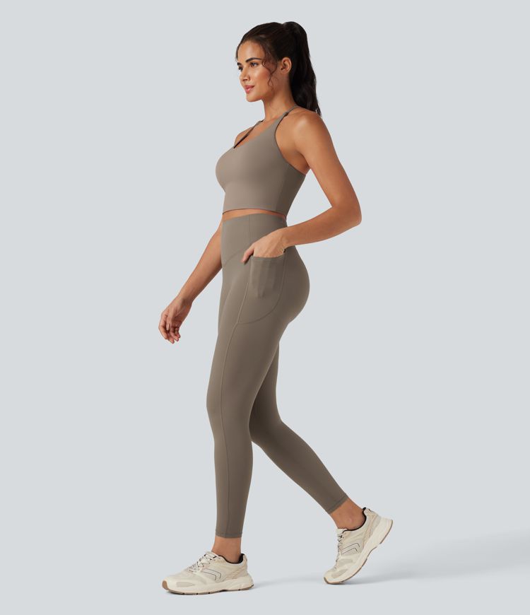 Short cycliste 12,5 cm d'entraînement gainant galbant taille haute avec poches Halara UltraSculpt™