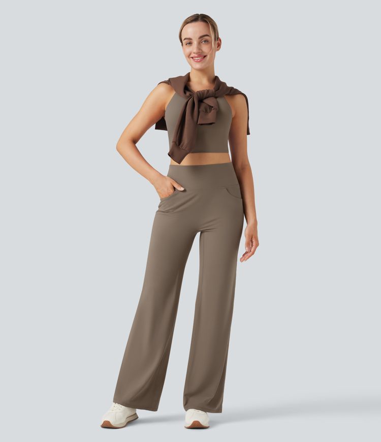 Halara UltraSculpt™ High Waisted Tummy Control Straight Leg Yoga Pants with Pockets