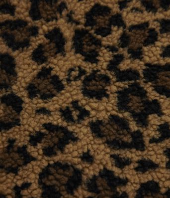 Leopard Print Casual Sherpa Jacket with Pockets