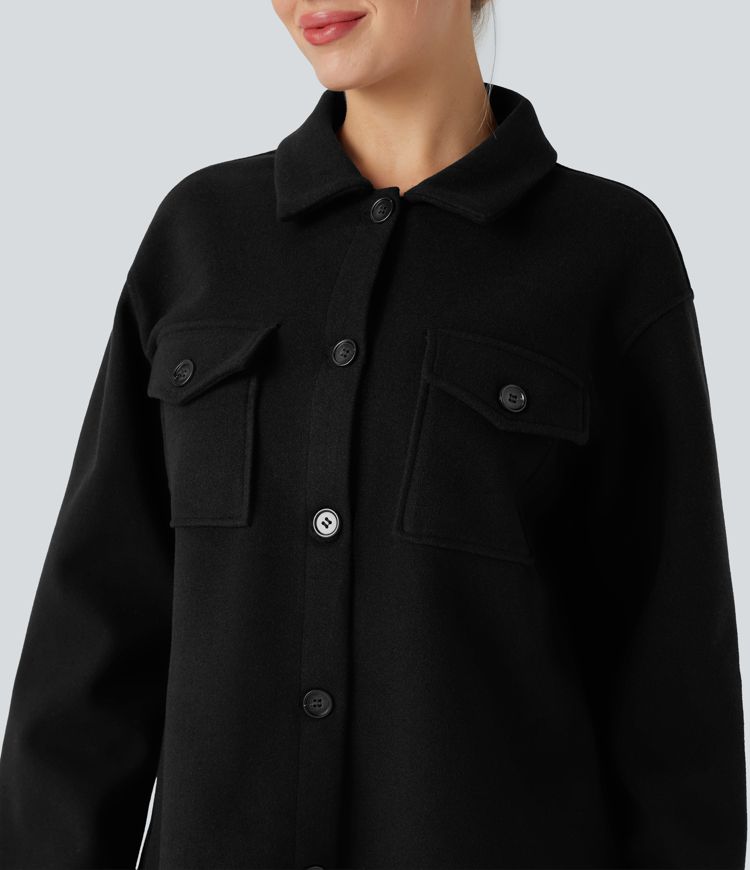 Veste décontractée en molleton manches longues avec poches