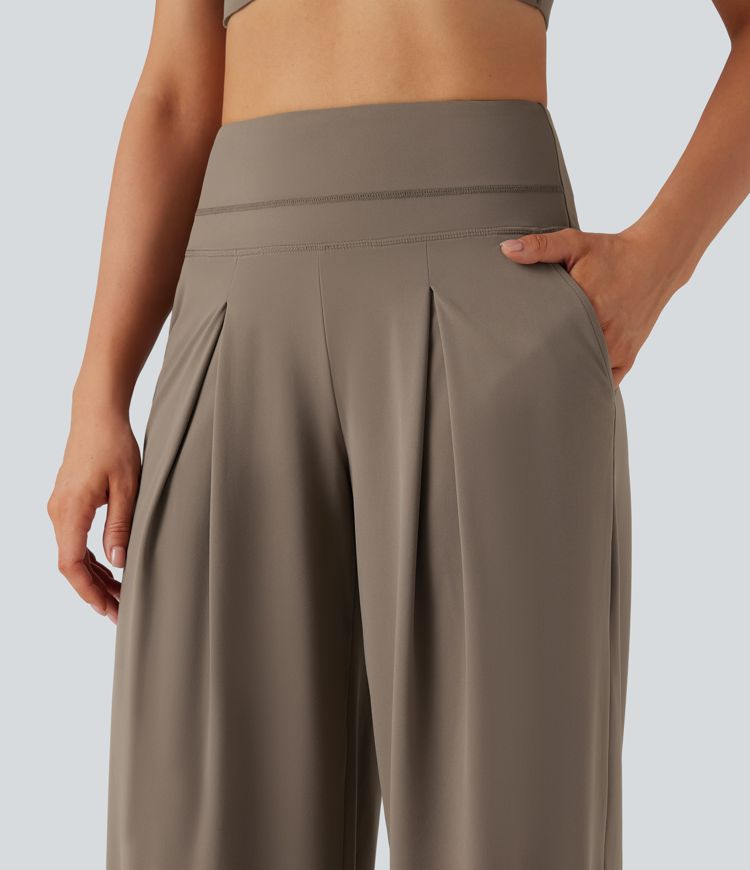 Halara UltraSculpt™ High Waisted Yoga Wide Leg Trousers with Pockets