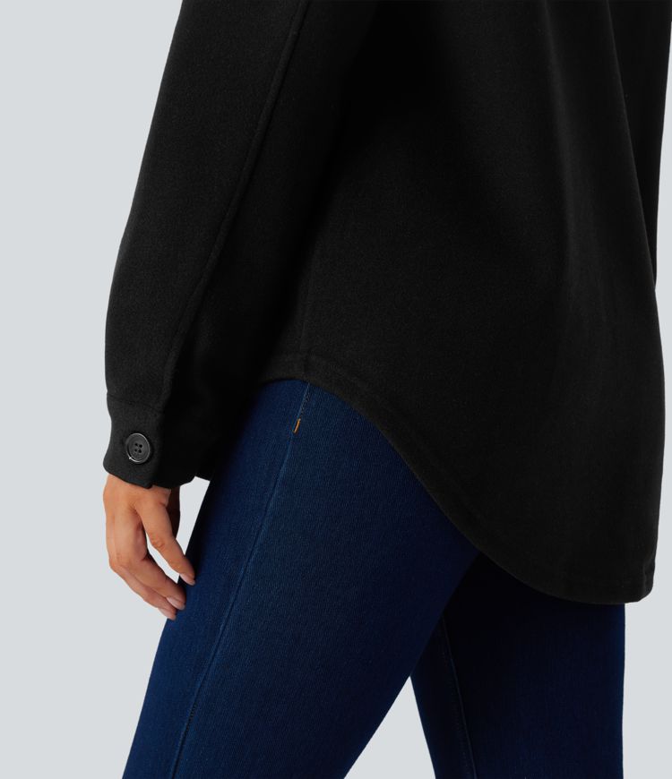 Veste décontractée en molleton manches longues avec poches