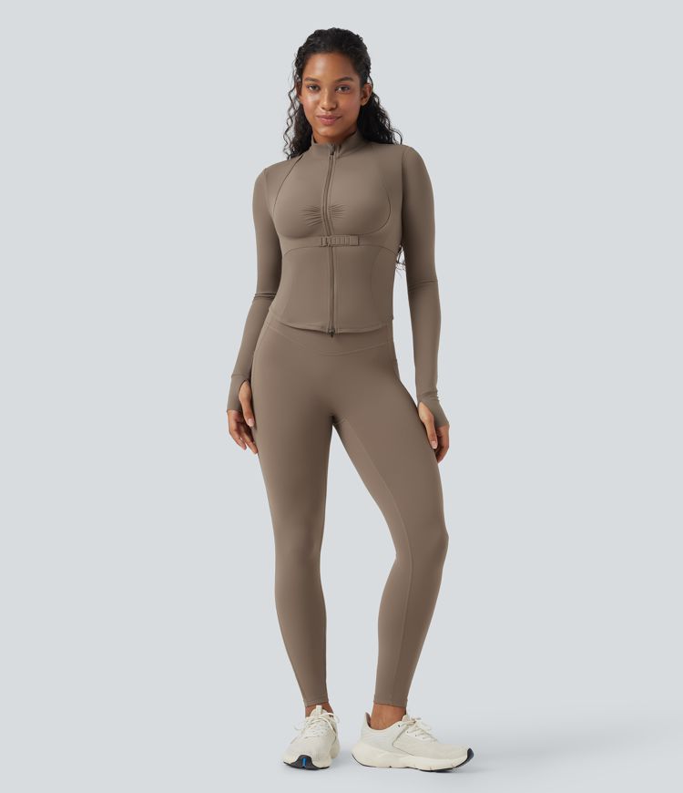 Halara UltraSculpt™ Ruched Push-Up Long Sleeve Thumb Hole Yoga Jacket