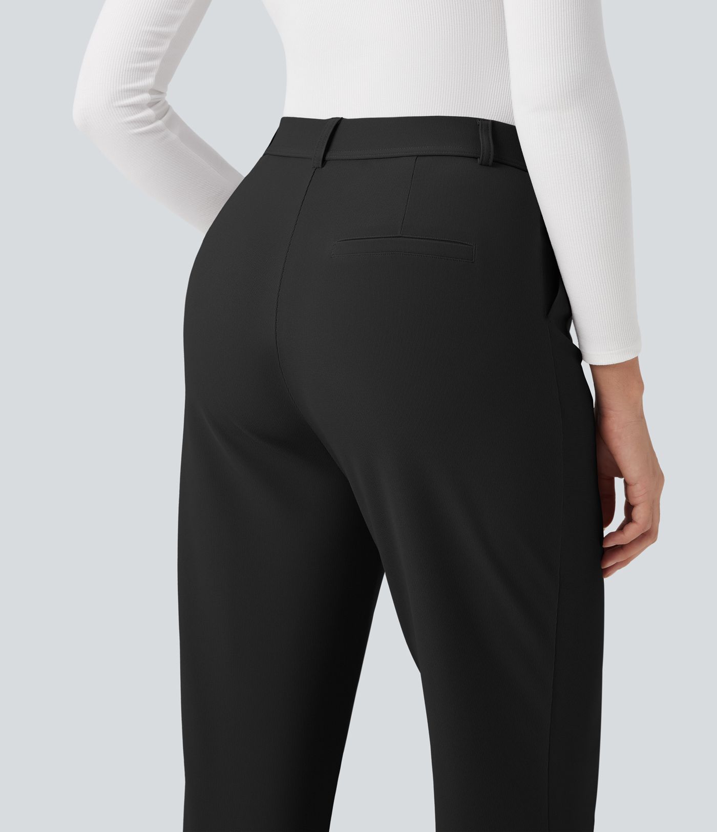 Halara Flex™ High Waisted Split Micro Waffle Work Tapered Pants with Pockets