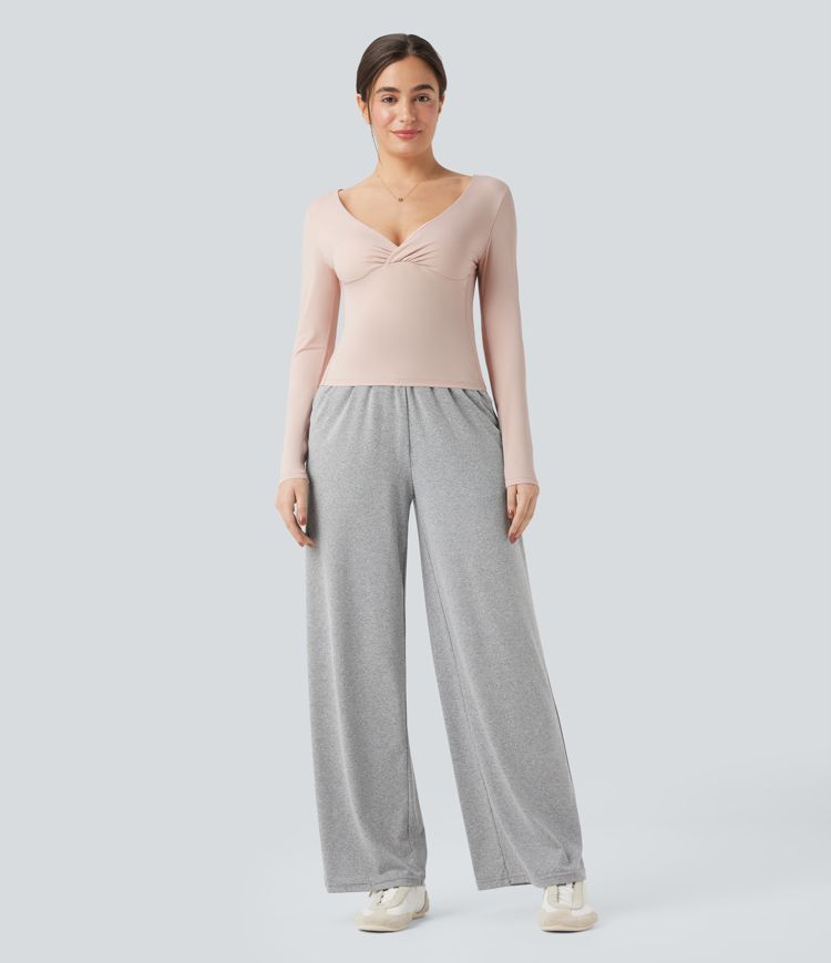 V Neck Long Sleeve Yoga Sports Top