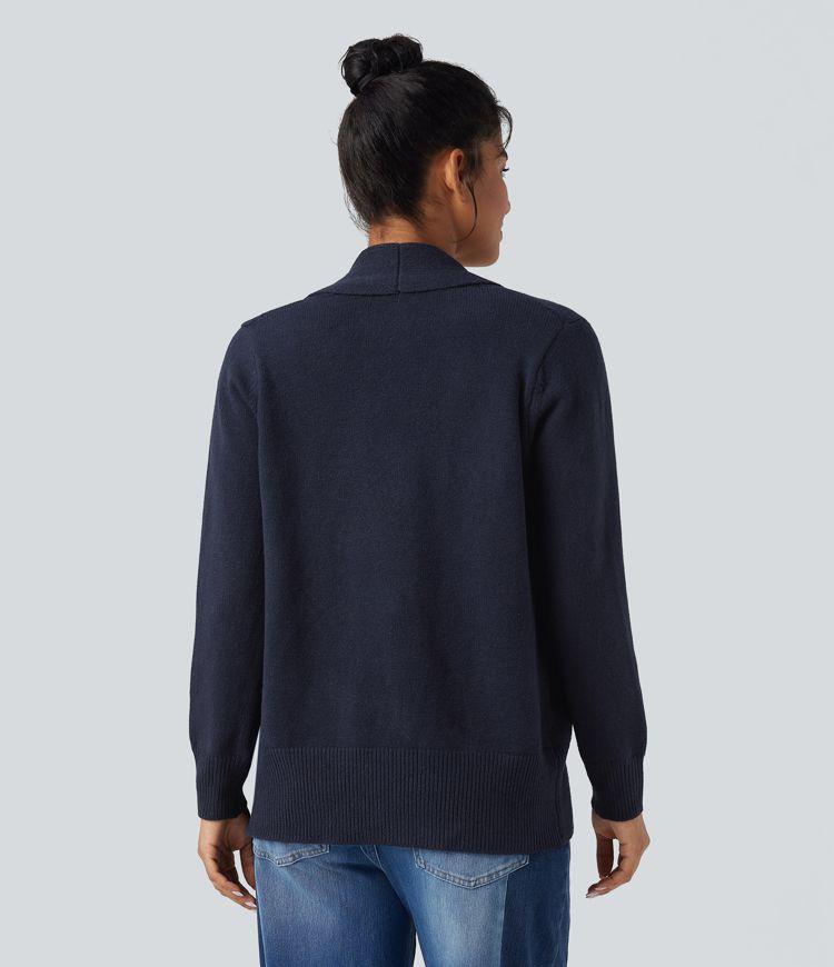 Cardigan col tailleur manches longues avec poches