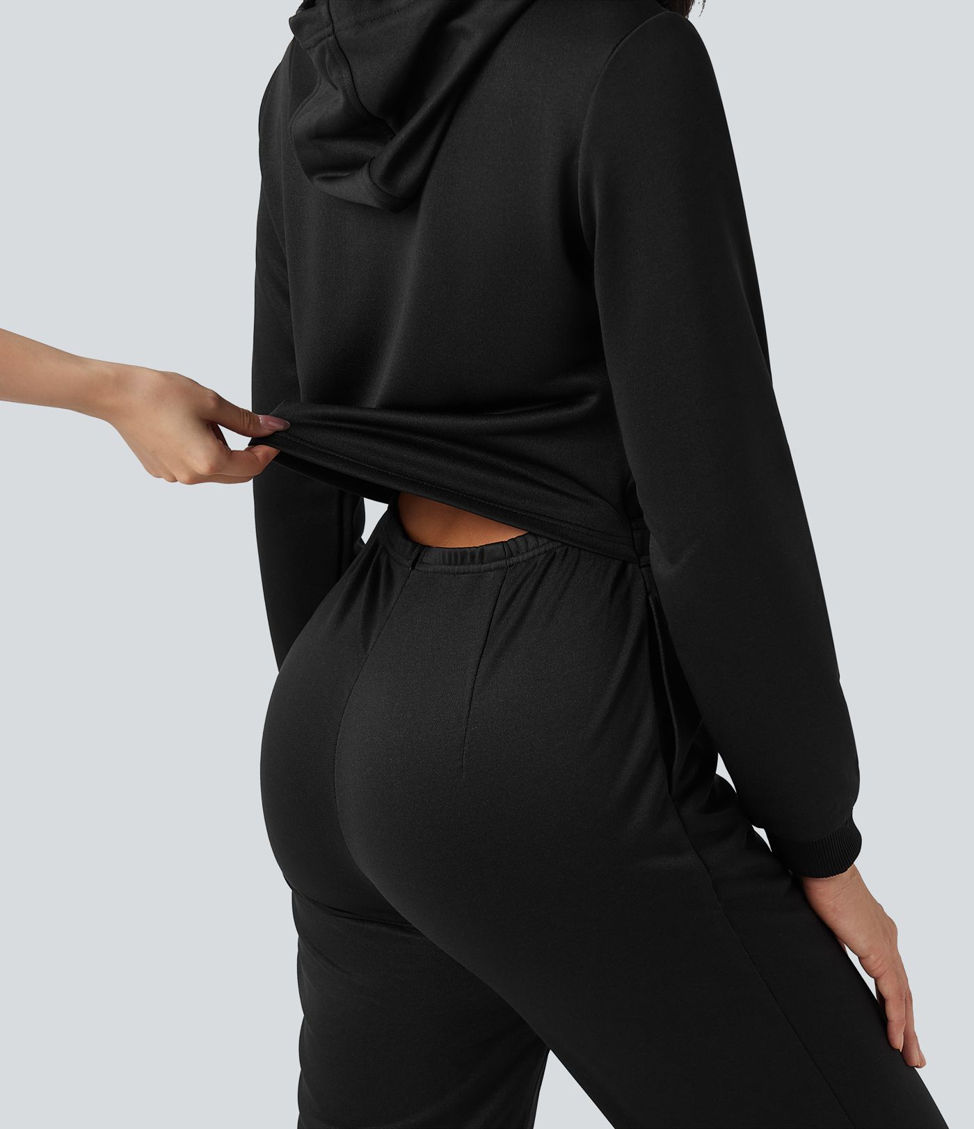 Hooded Long Sleeve Casual Jogger Jumpsuit with Pockets-Easy Peezy Edition