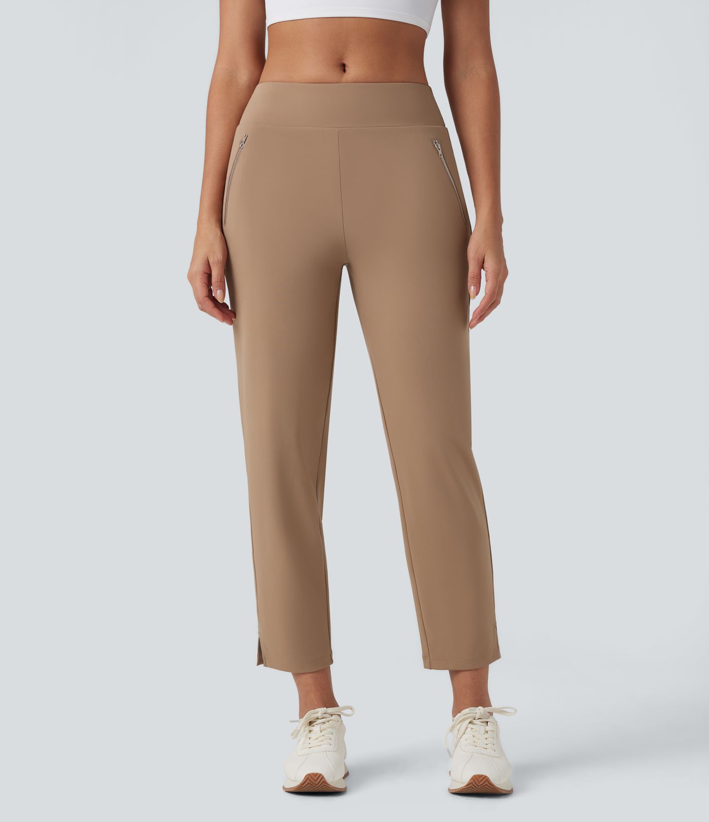 DayStretch High Waisted Tapered Casual Pants with Pockets