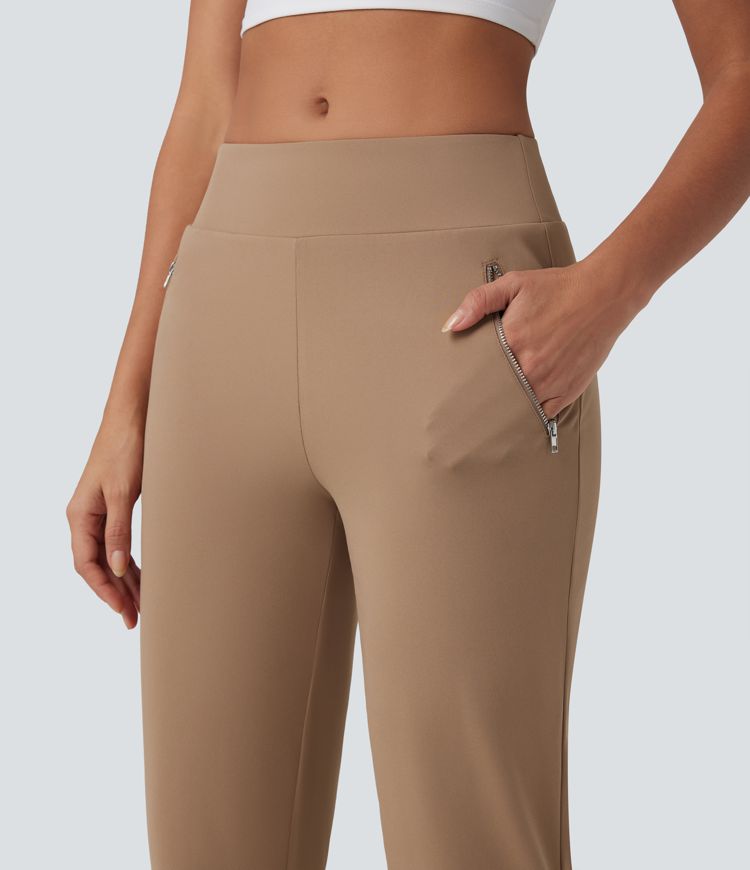 DayStretch High Waisted Tapered Casual Pants with Pockets