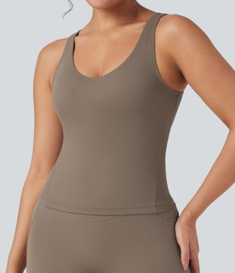 Halara UltraSculpt™ Deep V-Neck Scoop Back Yoga Tank Top