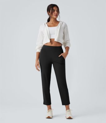 DayStretch High Waisted Tapered Casual Pants with Pockets