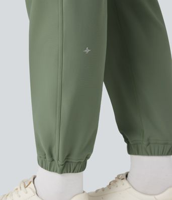 Durable Water Repellent High Waisted Fleece Warming Running Joggers with Pockets