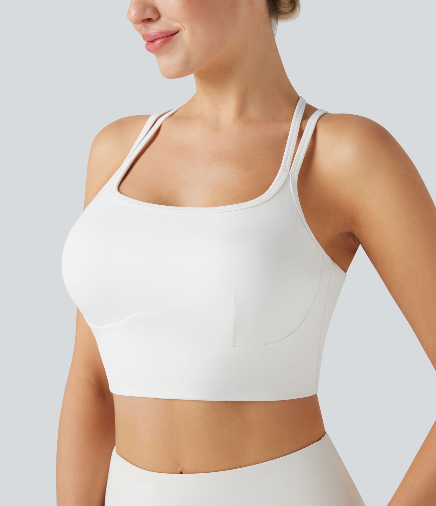 Soutien-gorge de sport yoga SoftlyZero™ Plush soutien souple double bretelles bonnets D-F