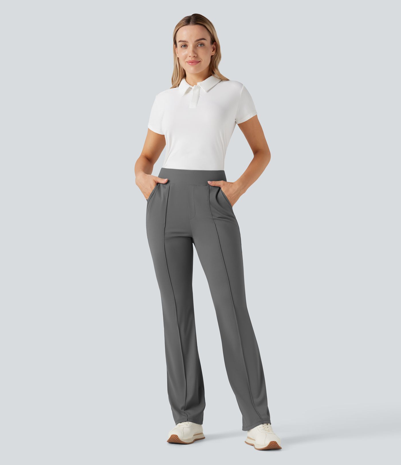 Magas derekú, gyorsan száradó golf nadrág zsebbel - Golf tee zseb - UPF40+ védelemmel